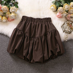Bud Skirt Korean Irregular Asymmetric Pleated High Waist Slimming A line Bubble Skirt Niche Skirt