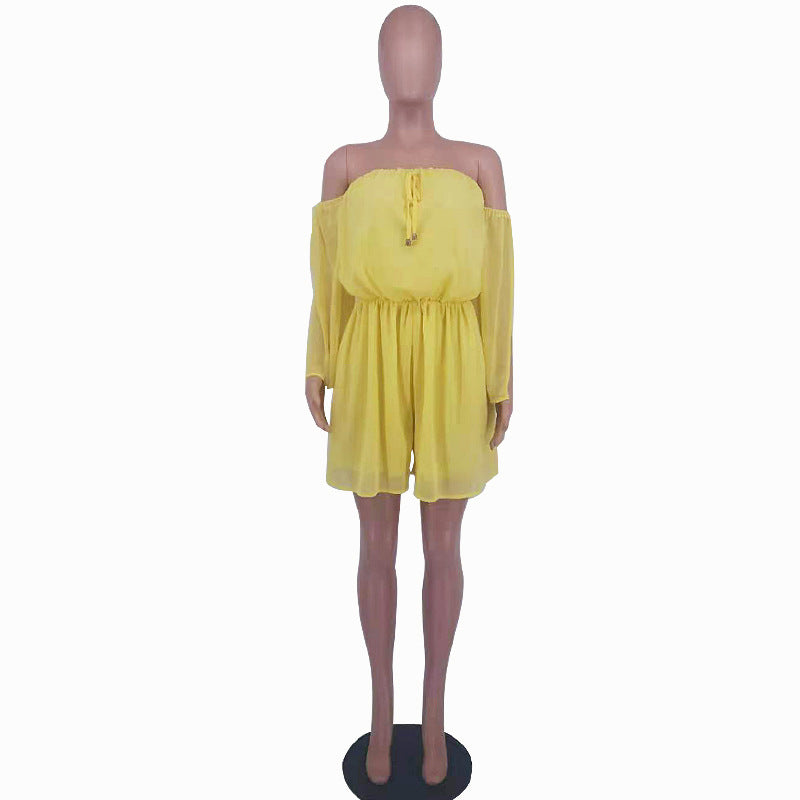 Kurzärmliger Chiffon-Strampler