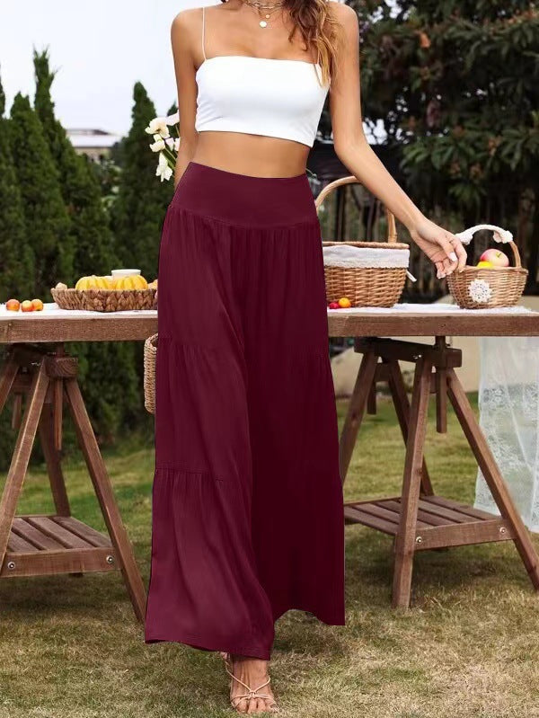 Casual Wide Leg Cotton Linen High Waist Loose Pants Pants