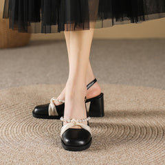 Chunky Platform Closed Toe White Shallow Mouth