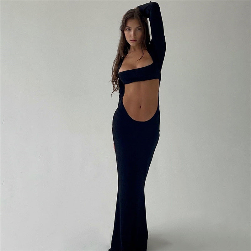Robe fourreau coupe slim à découpes et haut tube uni