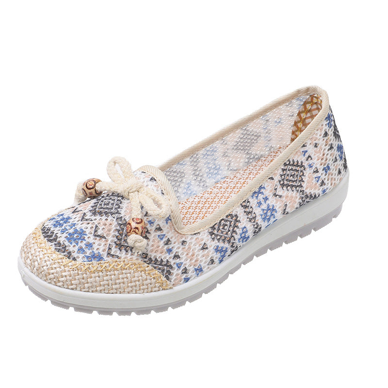 Women's Summer Hollowed Mesh Old Beijing Cloth