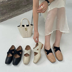 Popular Retro Soft Grandma Square Toe