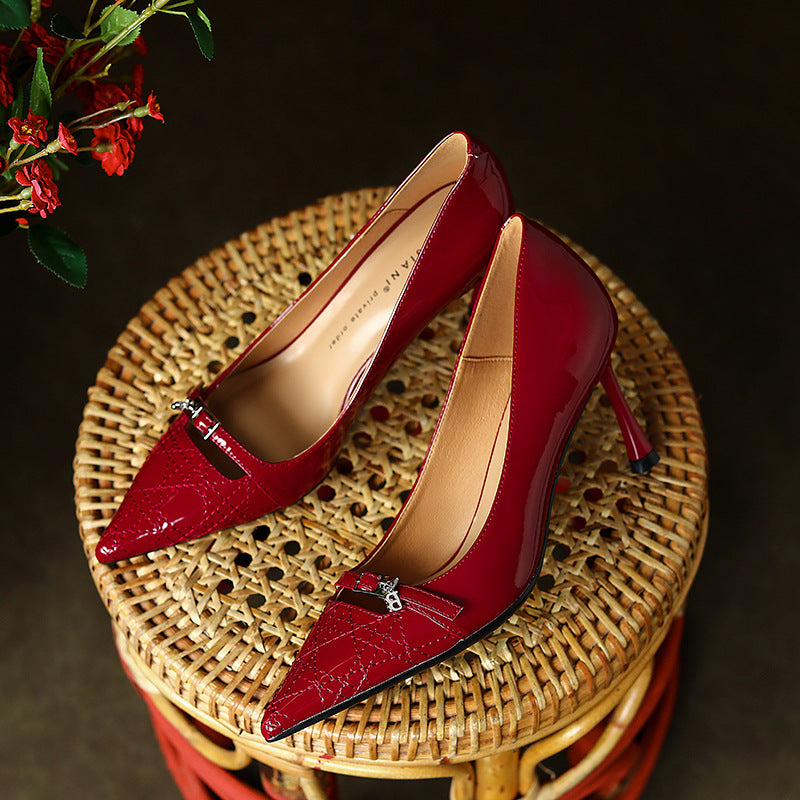 Women's Pointed High Patent Stilettos Genuine