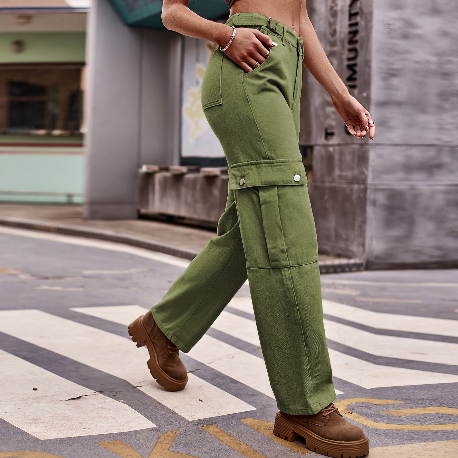 Adjustable Waist Denim Overalls Casual Trousers