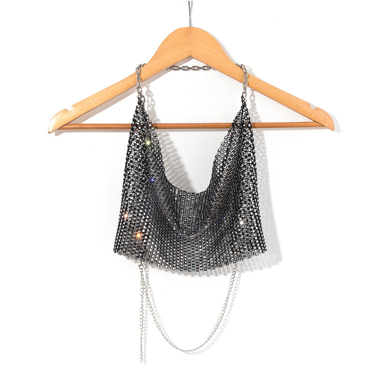 Nightclub Metal Vest Camisole Party Electronic Music Festival Backless Cropped Top