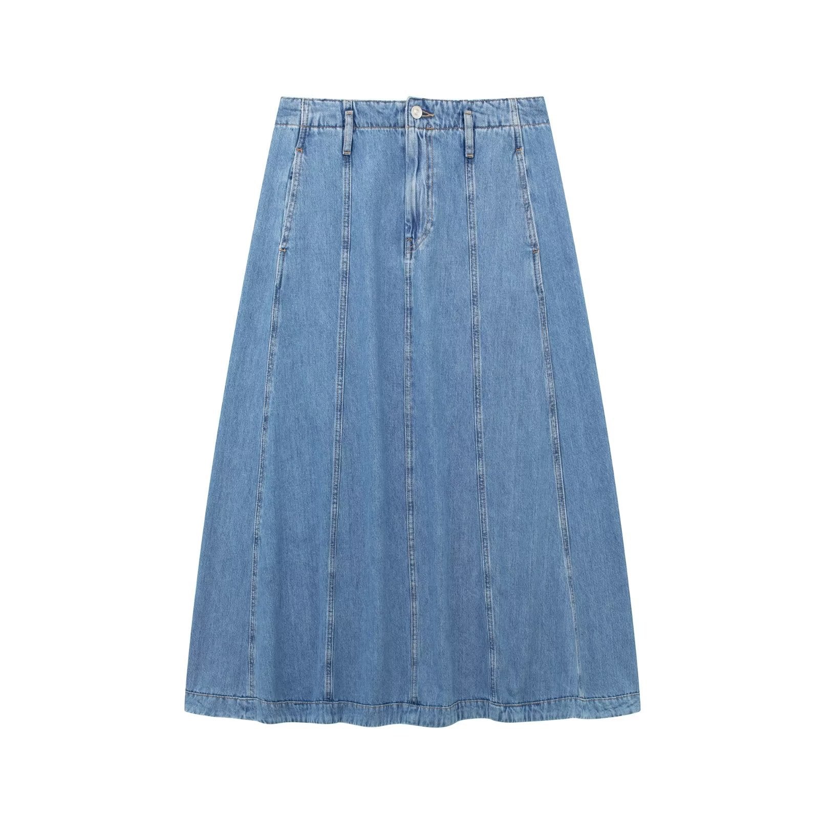 Jeanshemd mit Schleife und Cape-Rock