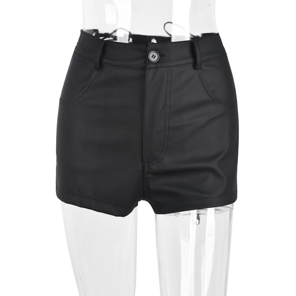 Ausgehöhlte Cut-Out-gebundene Kunstleder-Matt-Persönlichkeits-Strumpfhosen-Shorts