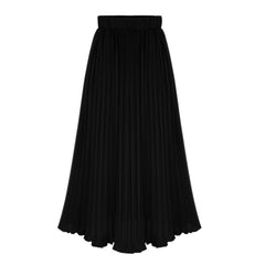 Casual Solid Color All-Matching Waist Chiffon Skirt A- line Skirt Pleated Skirt