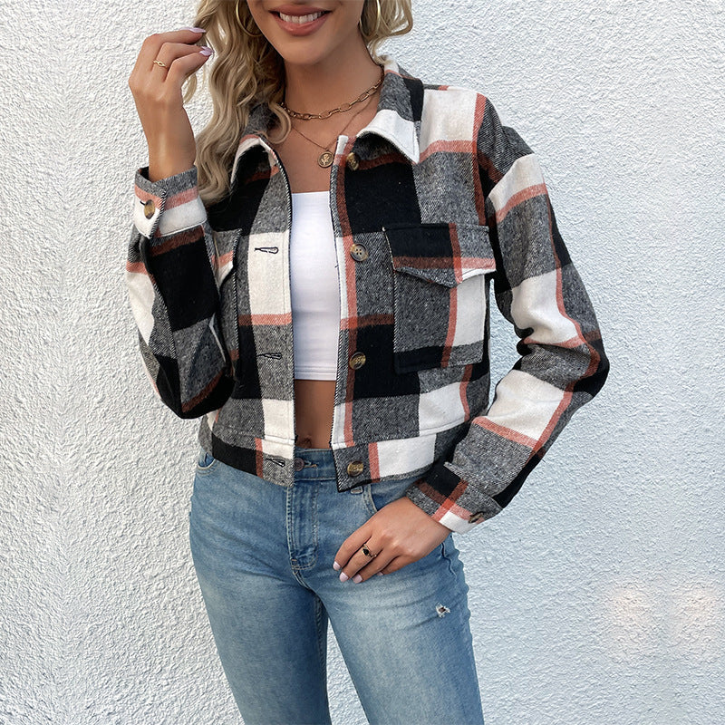 Plaid Long Sleeve Shacket