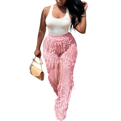 Pantalon large taille haute transparent à motif ondulé Eaby Pantalon uniquement
