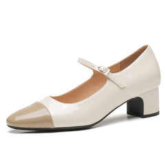 Jane French Style Low-Cut Chunky Color Heels für Damen
