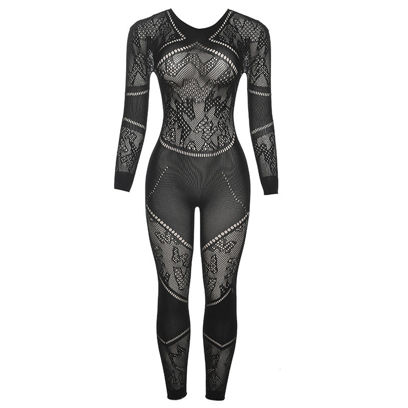 Cutout Etuikleid Skinny Strick High Waist Lässige Einteilerhose