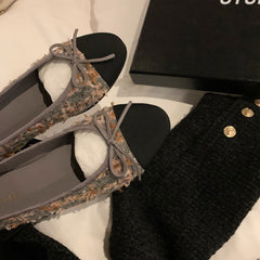 Style Tweed Flat Bottom Height Thick