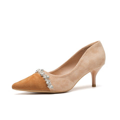 Damen Französisch High Summer Kleine Farbblock Spitz