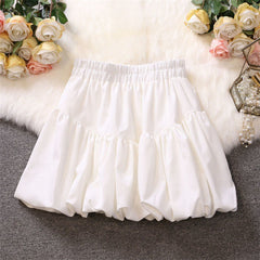 Bud Skirt Korean Irregular Asymmetric Pleated High Waist Slimming A line Bubble Skirt Niche Skirt