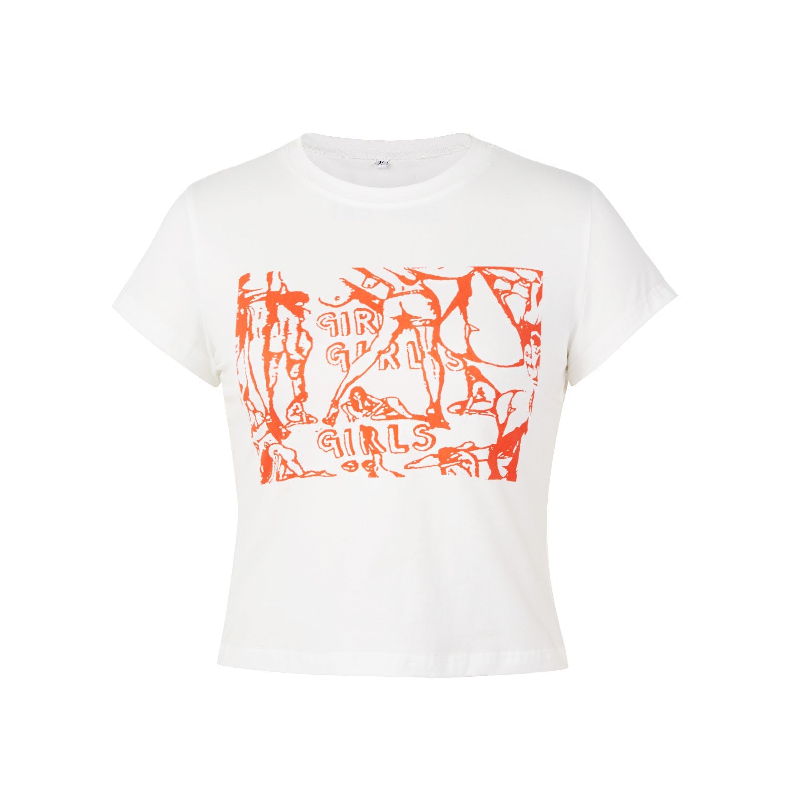 T shirt Casual Millennium Abstract Pattern Print Cropped Cropped T shirt
