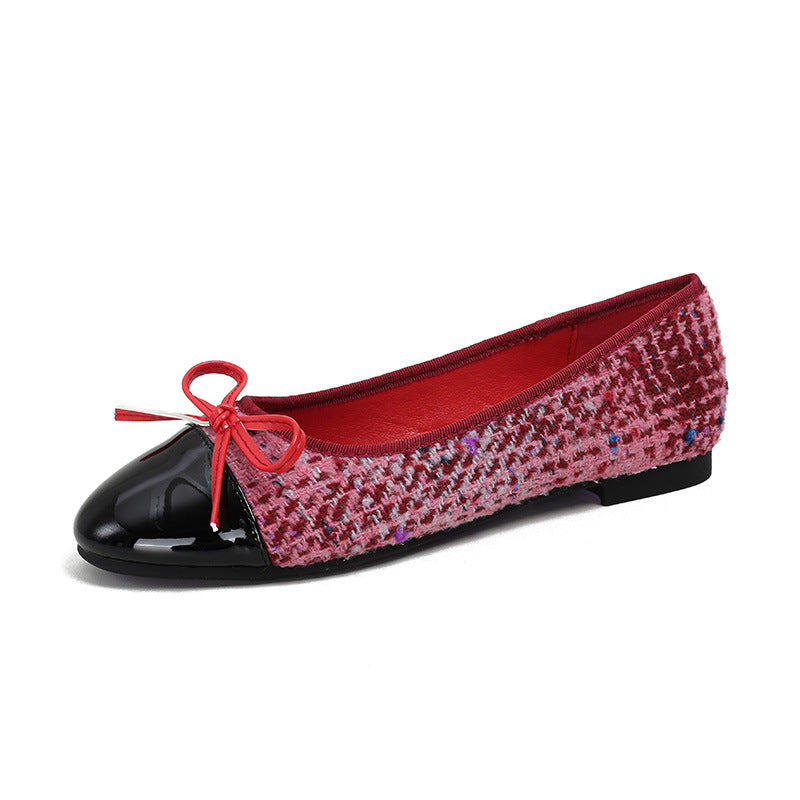 Style Tweed Flat Bottom Height Thick