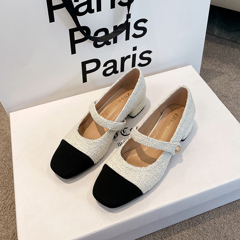 Talons épais rétro Mary Jane pour femmes