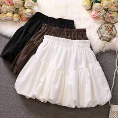 Bud Skirt Korean Irregular Asymmetric Pleated High Waist Slimming A line Bubble Skirt Niche Skirt