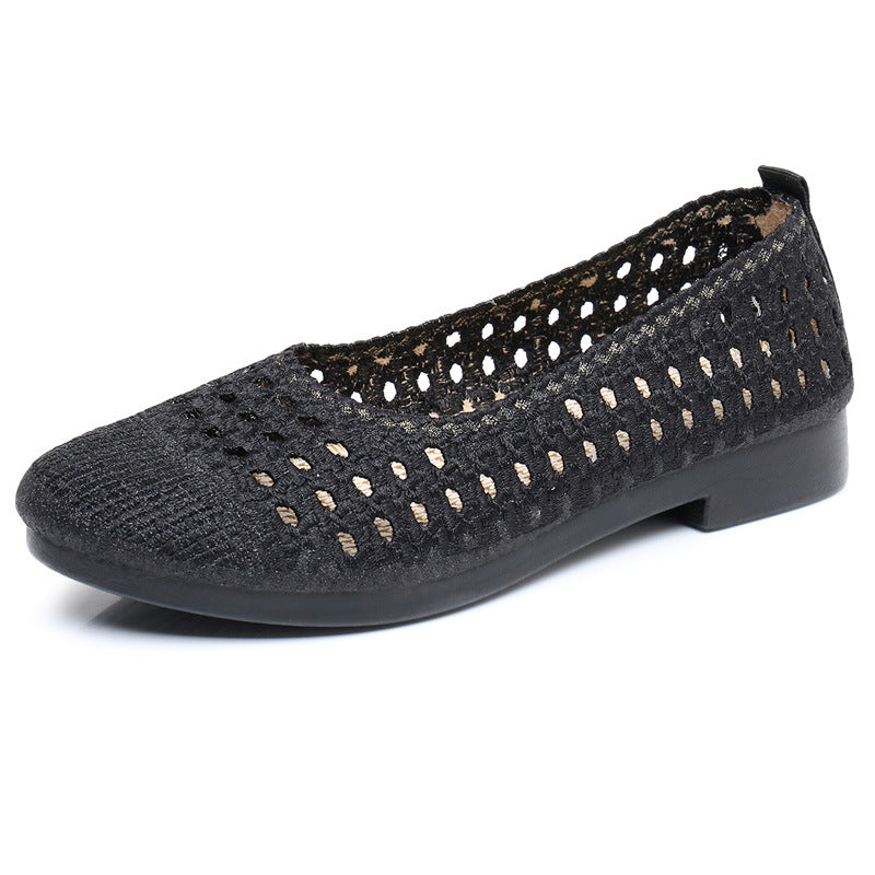 Women's Old Beijing Cloth Summer Slip-on Hollow Mother's Comfortable