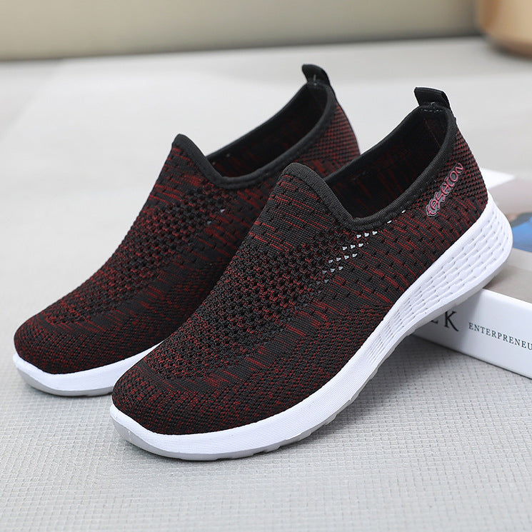 Women's Breathable Mesh Slip-on Mother Flat Sports