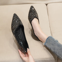Women's Flat Pumps Pointed Toe Pearl Peas