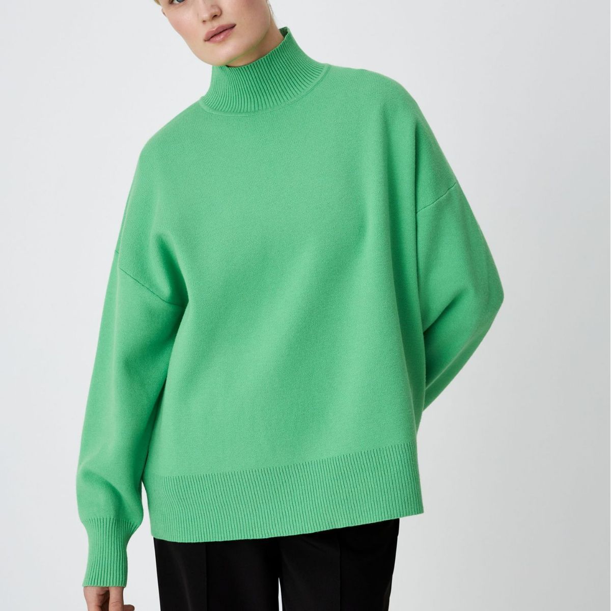 Langarm Russische Halb Hohe Kragen Pullover Lose