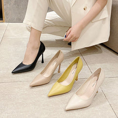 Damen Spitz Stilettos Fee Stil Volltonfarbe High Heels