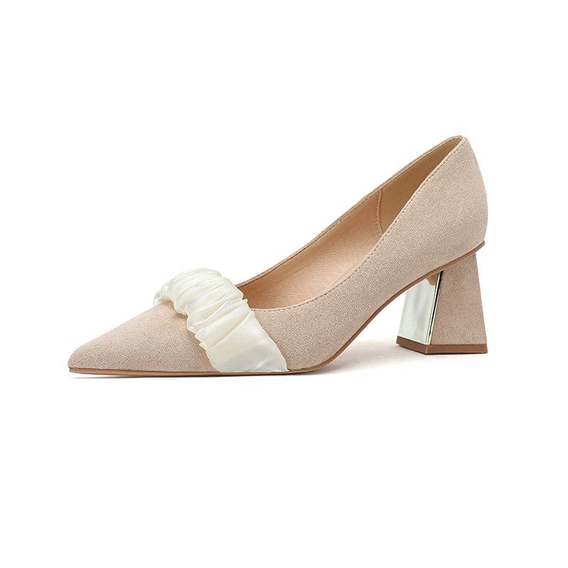 Chaussures uniques à bout pointu et à une seule couche pour femmes