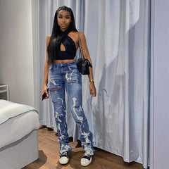 Jeans High Waist Slim Stretch Trousers