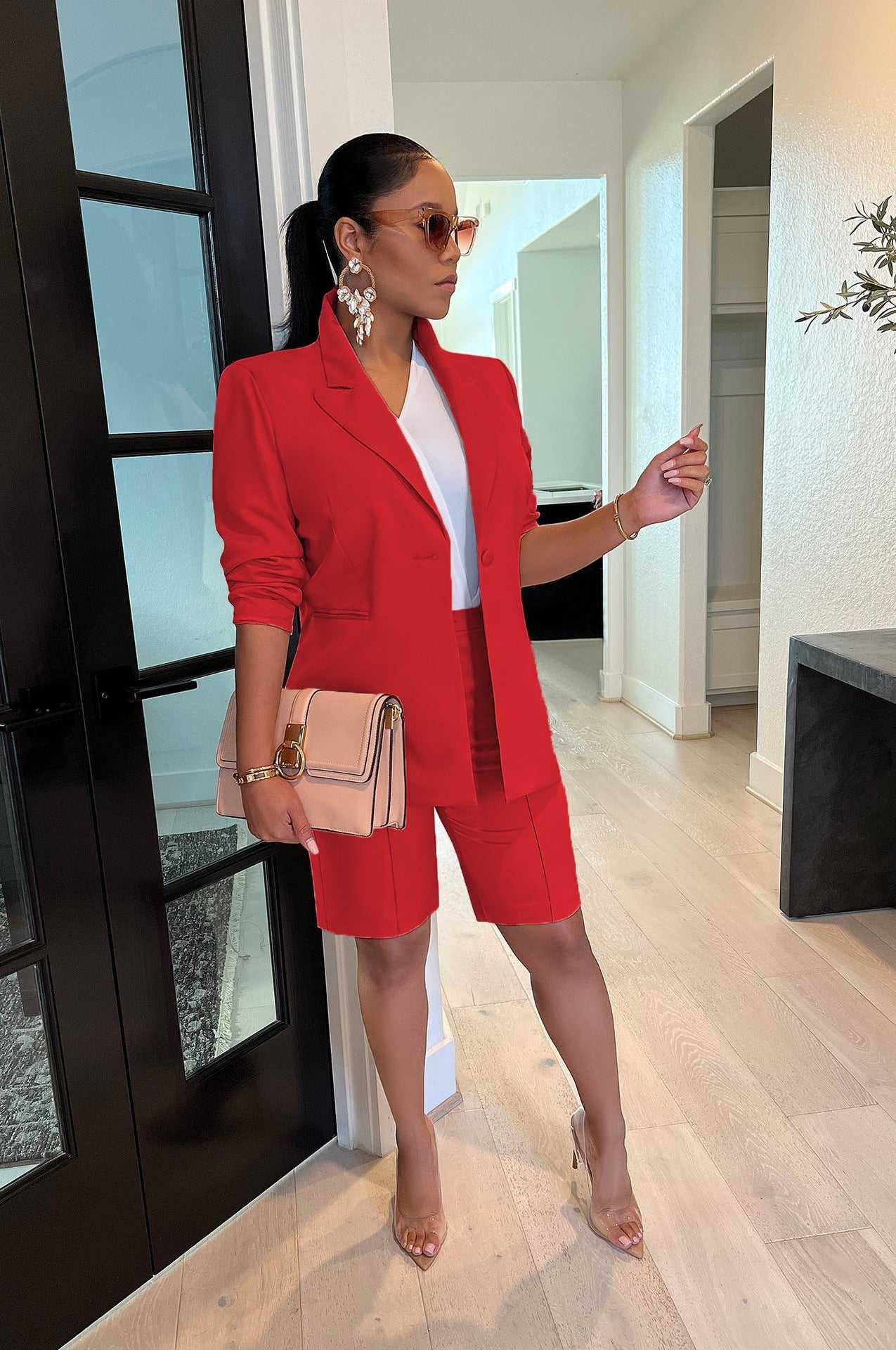 Blazer Shorts Two Piece Suit Casual Suit