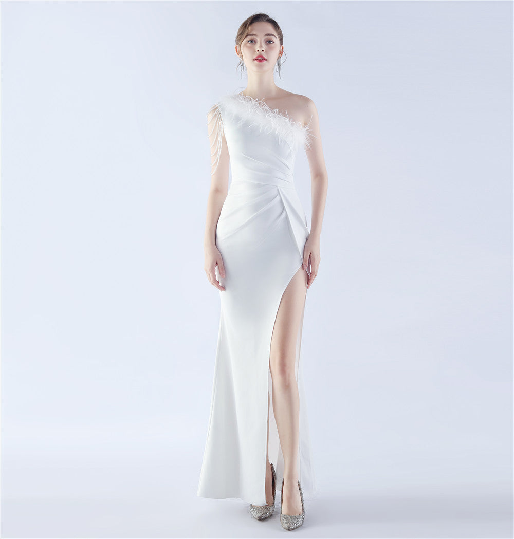 Handwerk Perlen Plus Straußenfeder Jahrestagung Zeremonie Hochzeit Abendkleid Winter