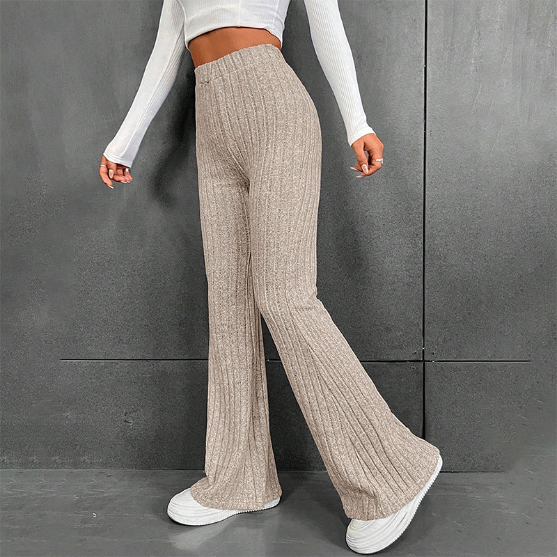 Casual Solid Color Micro Pull High Waist Pants Hosen Slim Fit Abnehmen Winter