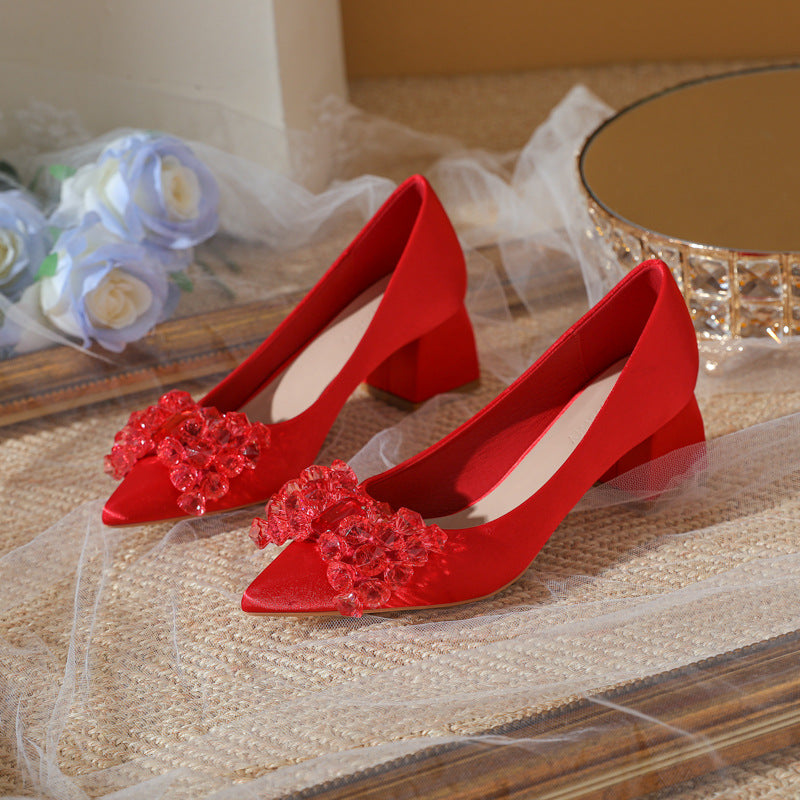 Talons hauts épais style Toast pour femmes