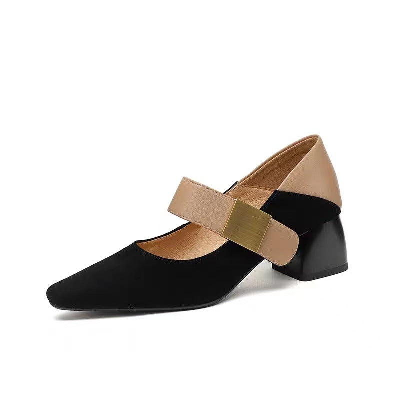Women's Square Toe Mary Jane Mid Retro Word