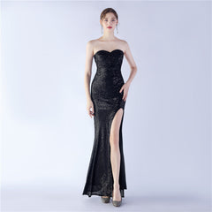 Heavy Industry Shrink Fold Wrinkle Craft Einfaches Retro Tube Top Abendkleid
