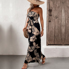 Printing Tube Top Jumpsuit
