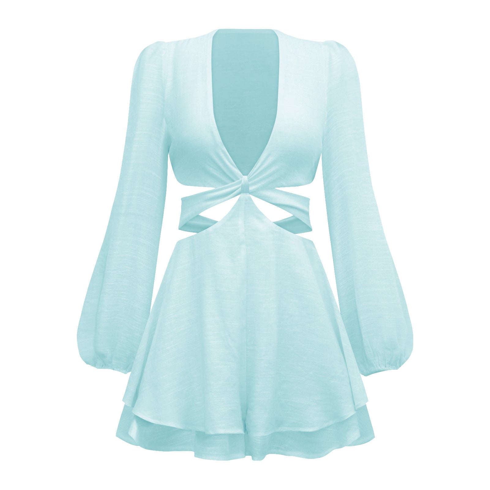 Slim Fit Wear Lantern Long Sleeve Ruffled Romper