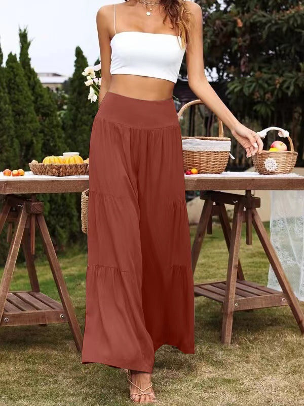 Casual Wide Leg Cotton Linen High Waist Loose Pants Pants