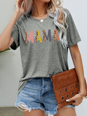 Top round Neck Short Sleeve Printed T shirt Mama Top