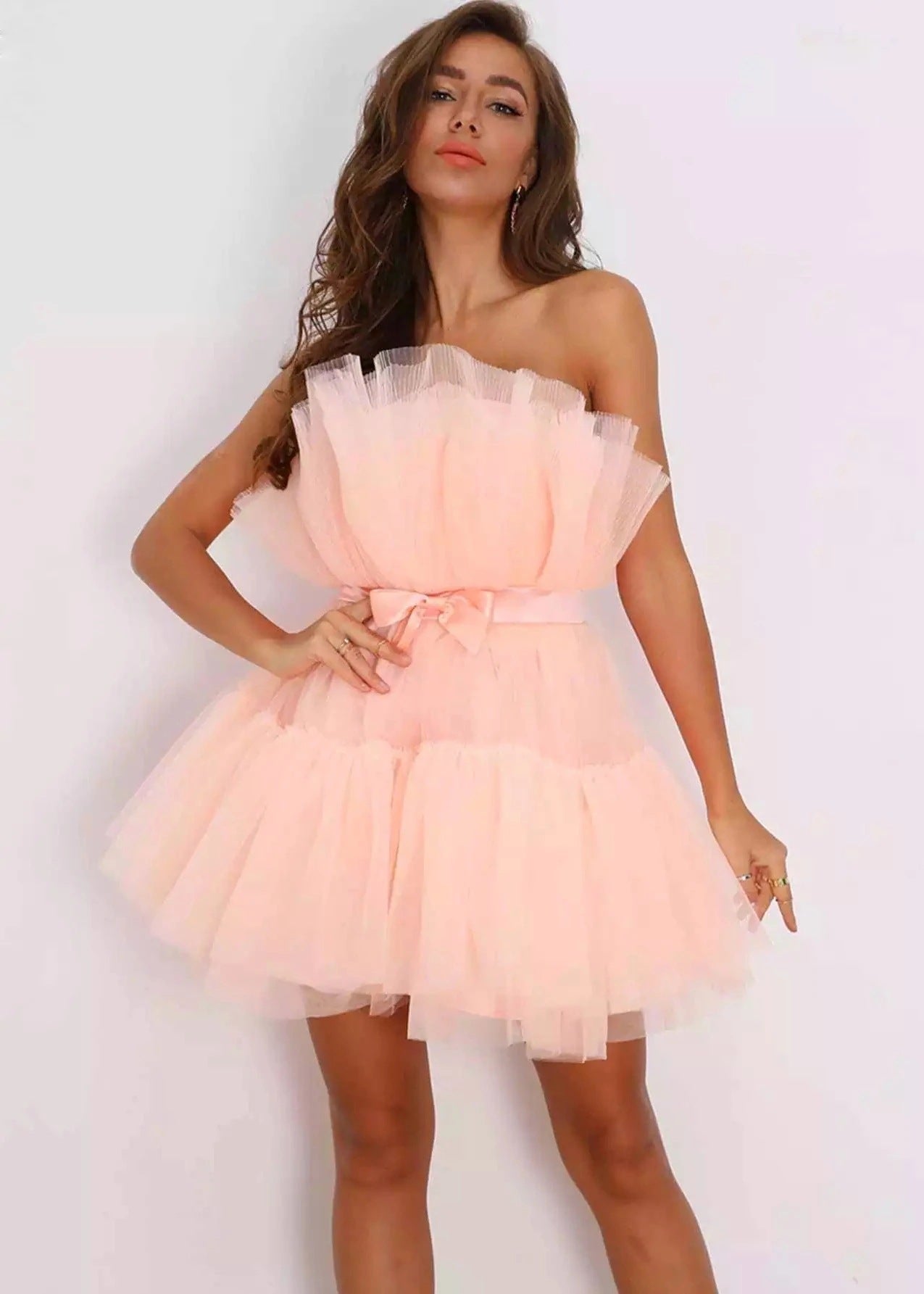 Robe tutu en maille avec nœud gracieux