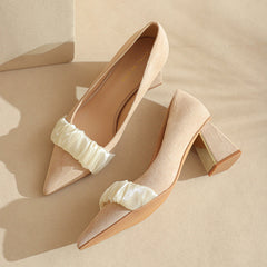 Chaussures uniques à bout pointu et à une seule couche pour femmes
