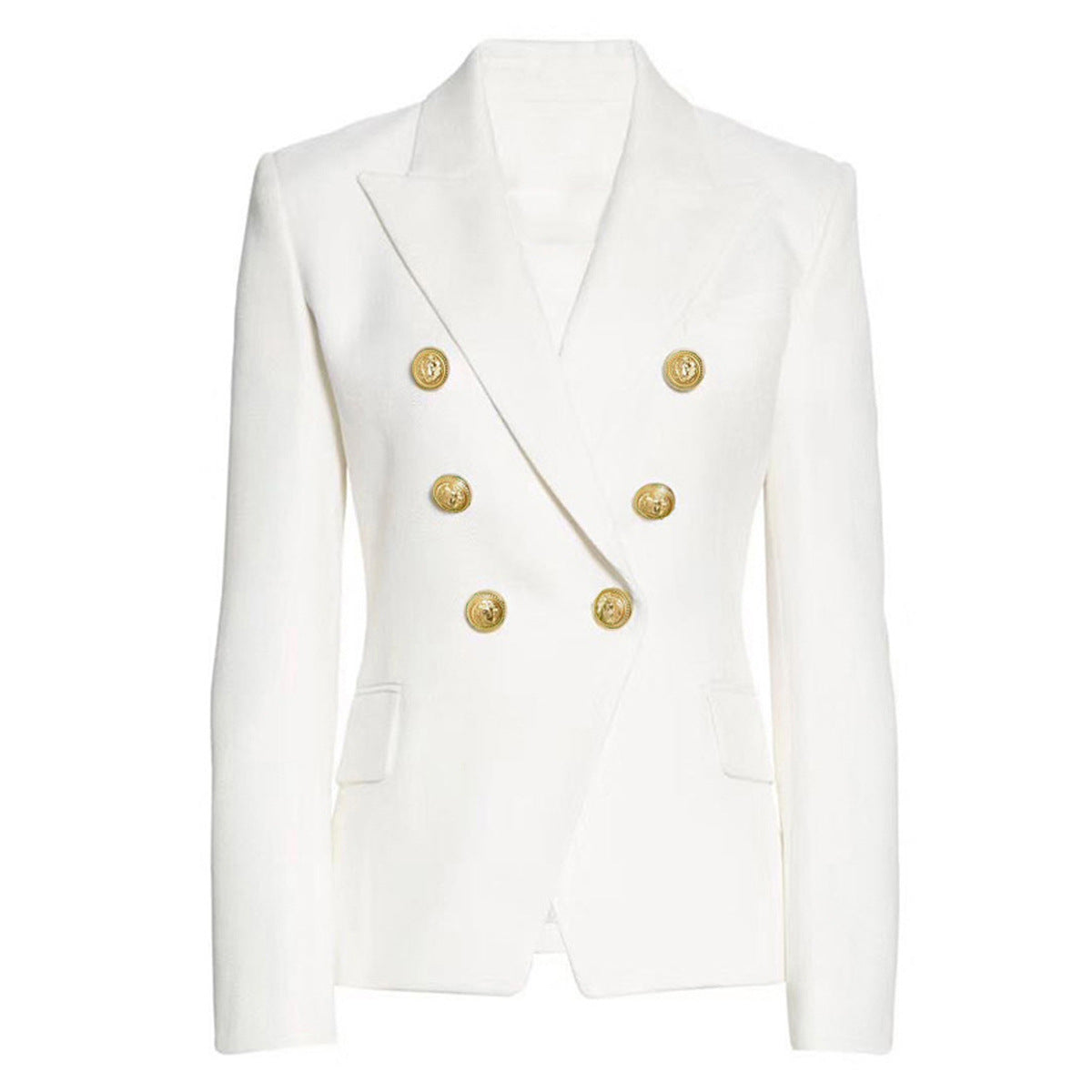 High Quality Top Blazer Metal Lion Head Buckle Double Breasted Small Blazers