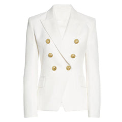 High Quality Top Blazer Metal Lion Head Buckle Double Breasted Small Blazers