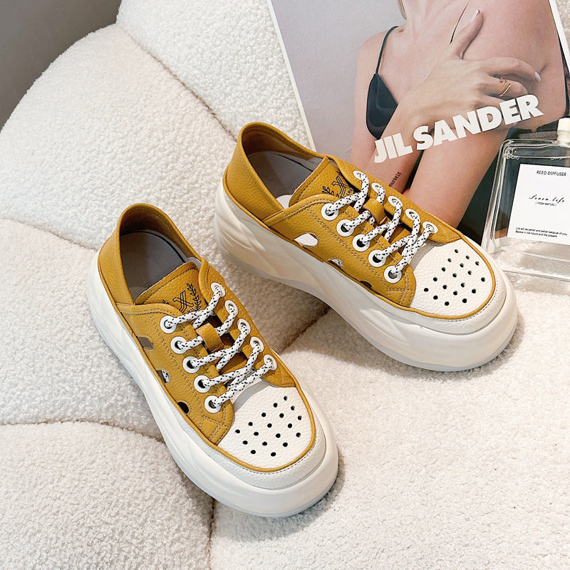 Women's Summer Platform Two-way Breathable White