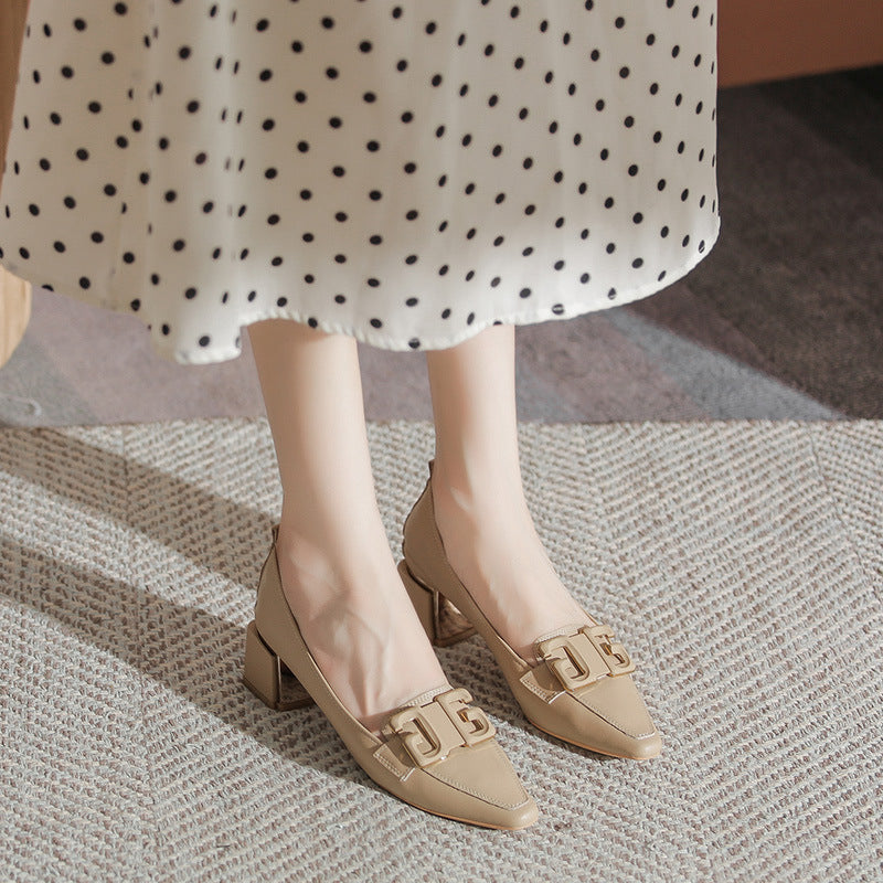 Women's Square Toe Medium-sized Mouth Autumn Soft
