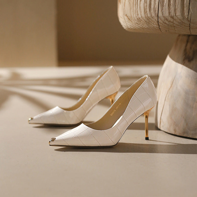Popular Women's Spring French Retro Patent
