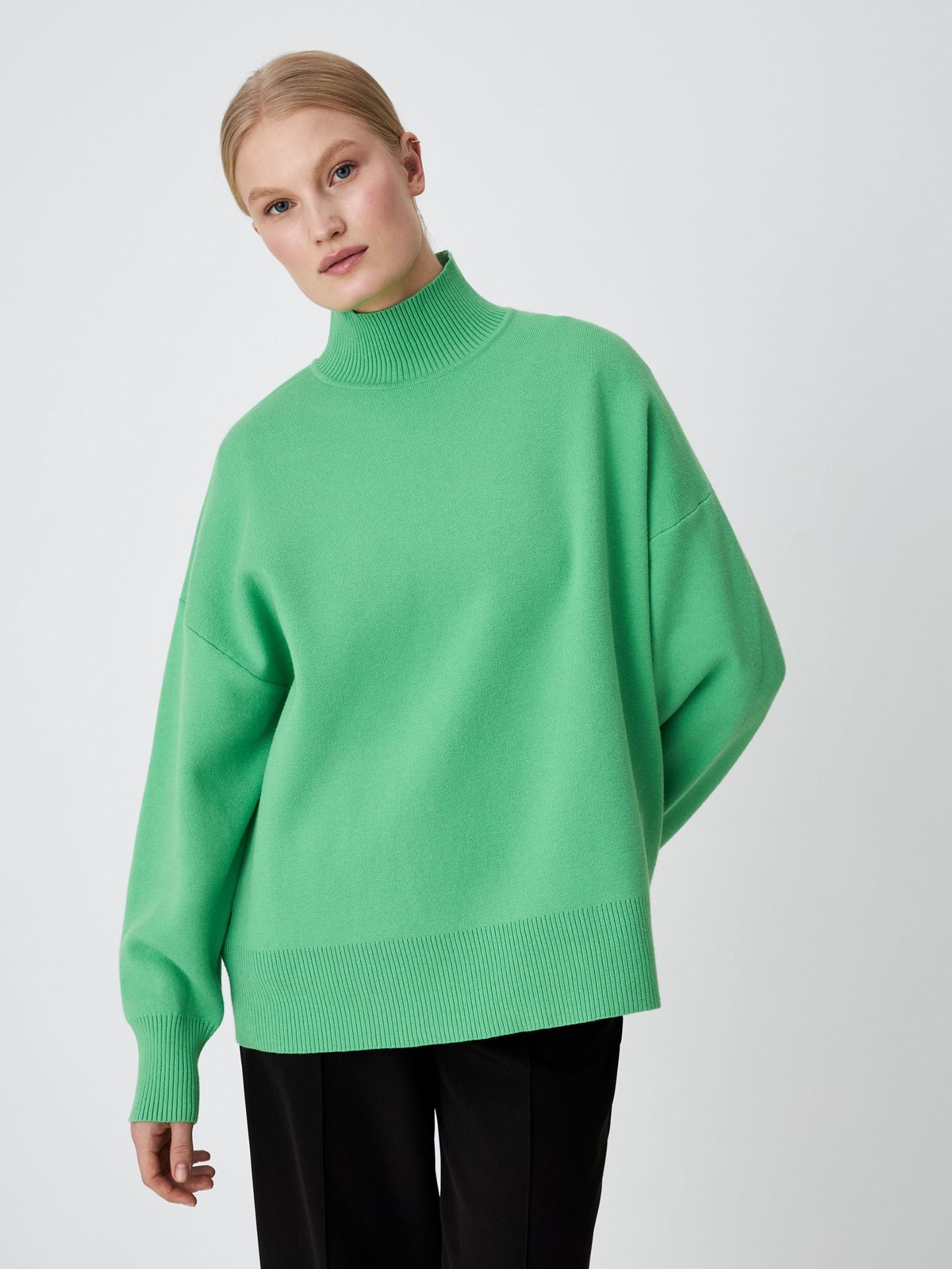 Langarm Russische Halb Hohe Kragen Pullover Lose