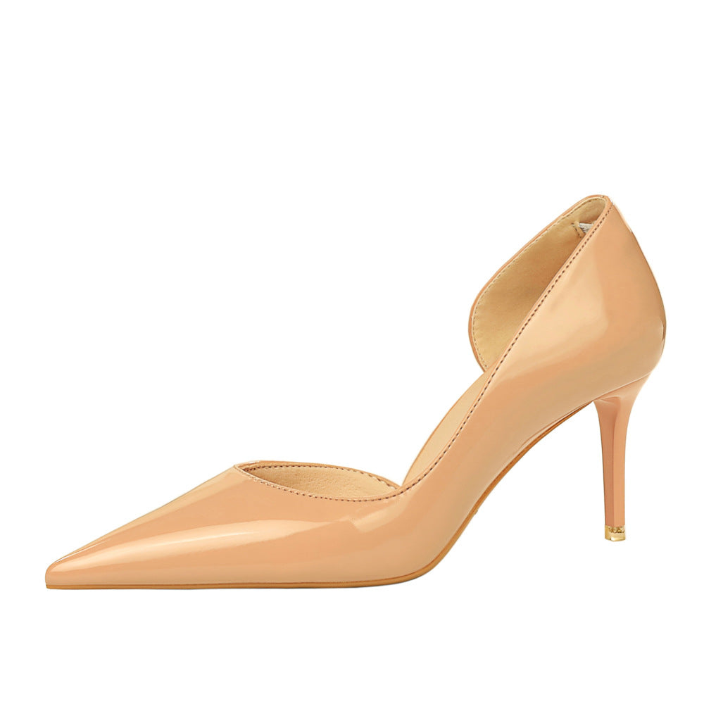 Women's Shallow Mouth Pointed Side Hollow High